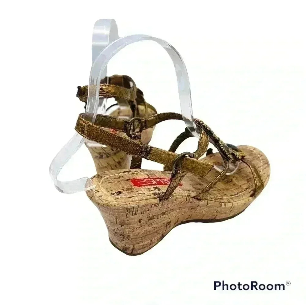 Esprit Bronze, Jeweled, Wedge Sandals - Picture 8 of 10